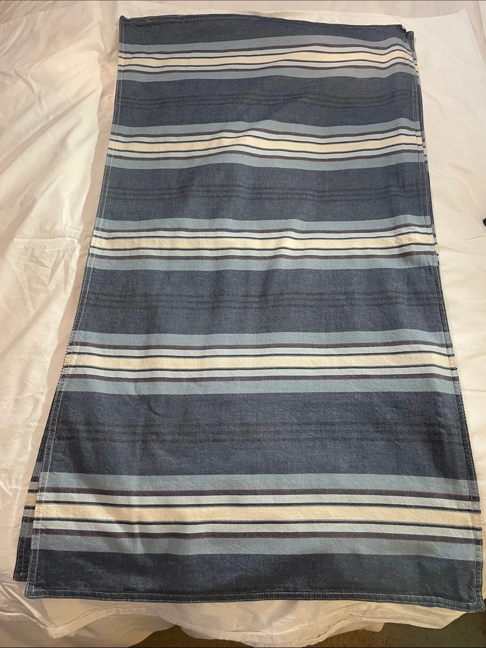 Ralph Lauren Blue and Cream Striped 100% cotton pillow shams